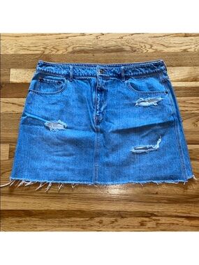 Plus - Old Navy - Ripped Jean Midi Skirt 16